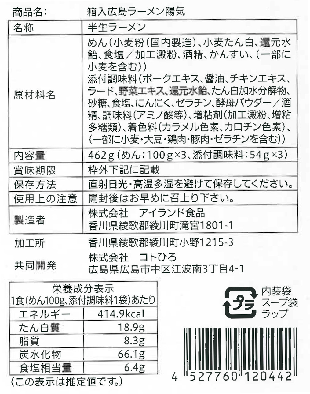 有名ラーメン頒布会の4月ラベル1枚目