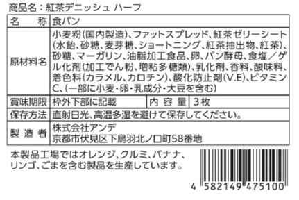 ＡＮＤＥデニッシュパン頒布会の4月ラベル1