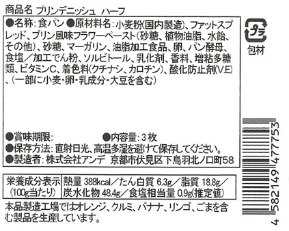 ＡＮＤＥデニッシュパン頒布会の11月ラベル2