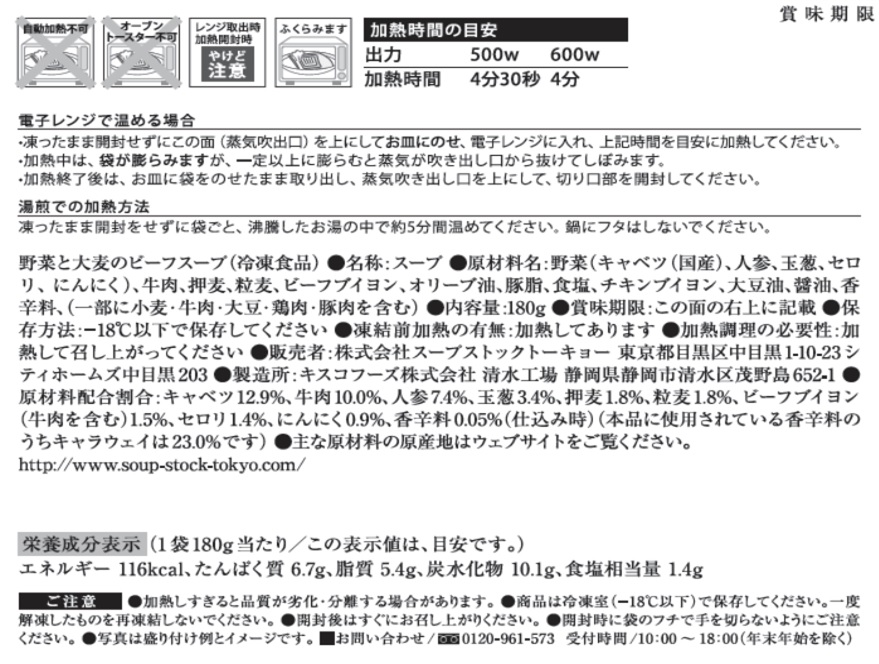 スープストックトーキョー頒布会（７個セット）の10月ラベル4