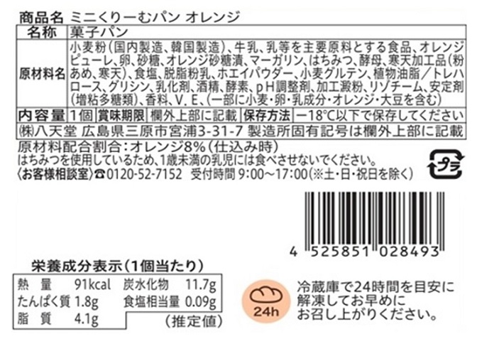 八天堂ミニくりーむパン頒布会の12月ラベル4