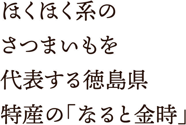 ほくほく系のさつまいもを代表する徳島県特産の「なると金時」