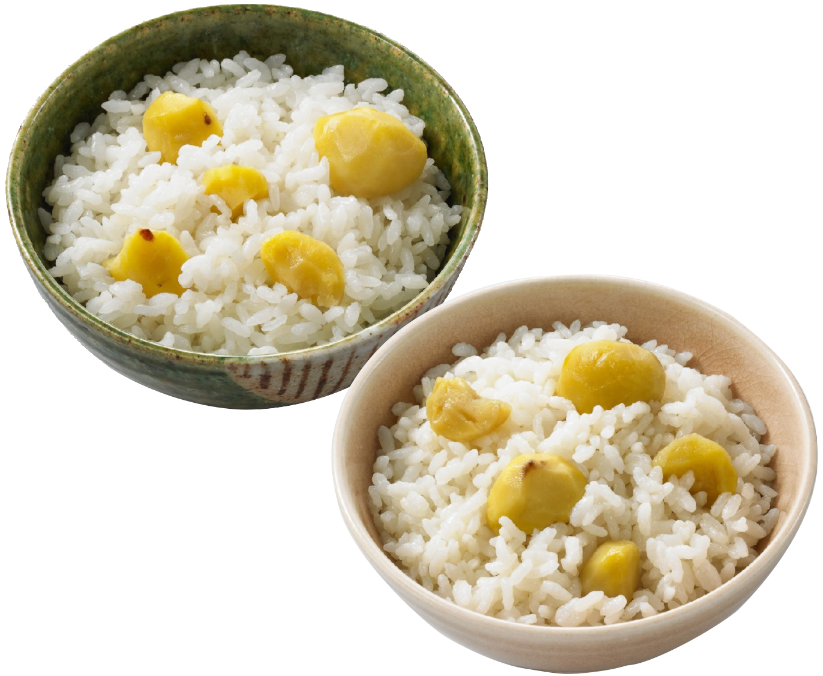 京丹波町の栗の炊き込みごはん画像と笠間市の栗の炊き込みごはん画像