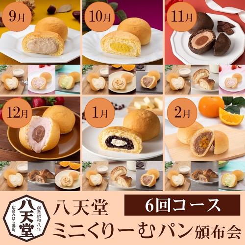 八天堂ミニくりーむパン頒布会６回コース