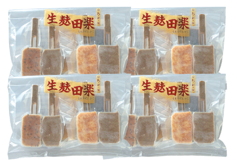 「北海道「小山製麩所」のもちもち生麩田楽　４本入り×４袋」の包材画像