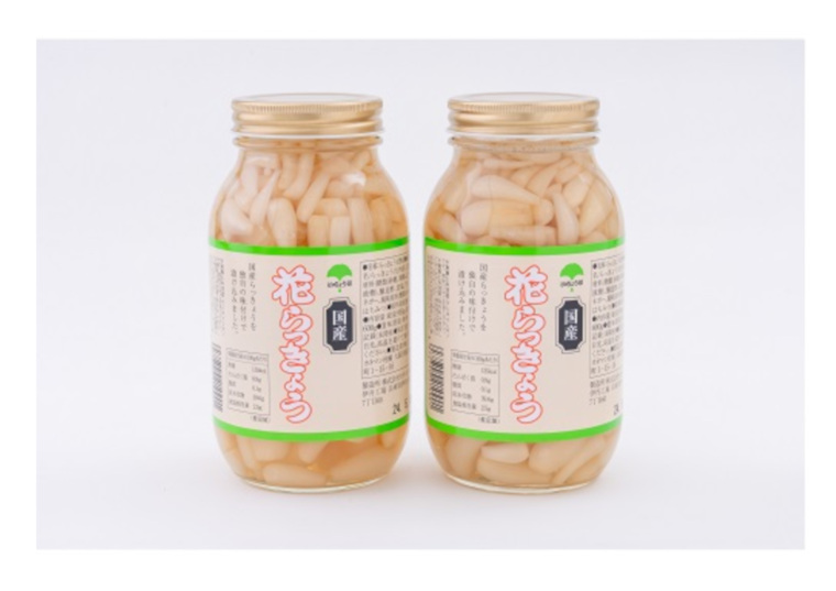 「国産花らっきょう　９５０ｇ（固形量６００ｇ）×２」の包材画像