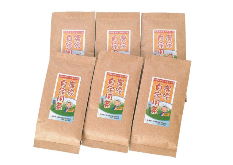 「農家自家用茶（静岡掛川茶）　２００ｇ×６袋」の包材画像